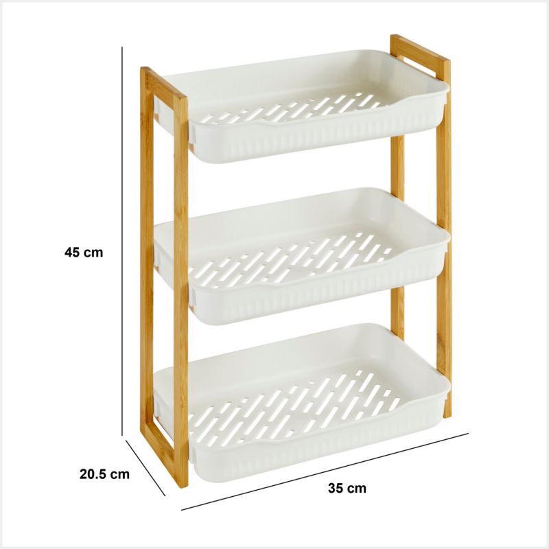 Półka łazienkowa 3-poziomowa Natureo 5Five Simply Smart biała 45 x 20,5 cm 1 szt.