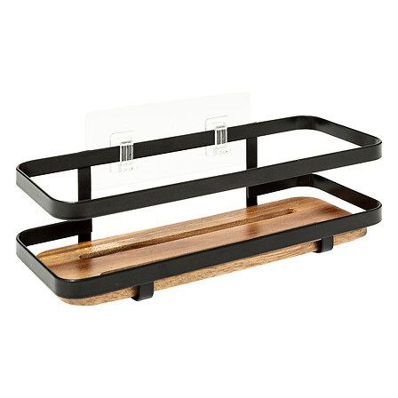 Półka łazienkowa Blackacia 5five Simply Smart metalowa z drewnem brązowa 10x8x25 cm 1 szt.