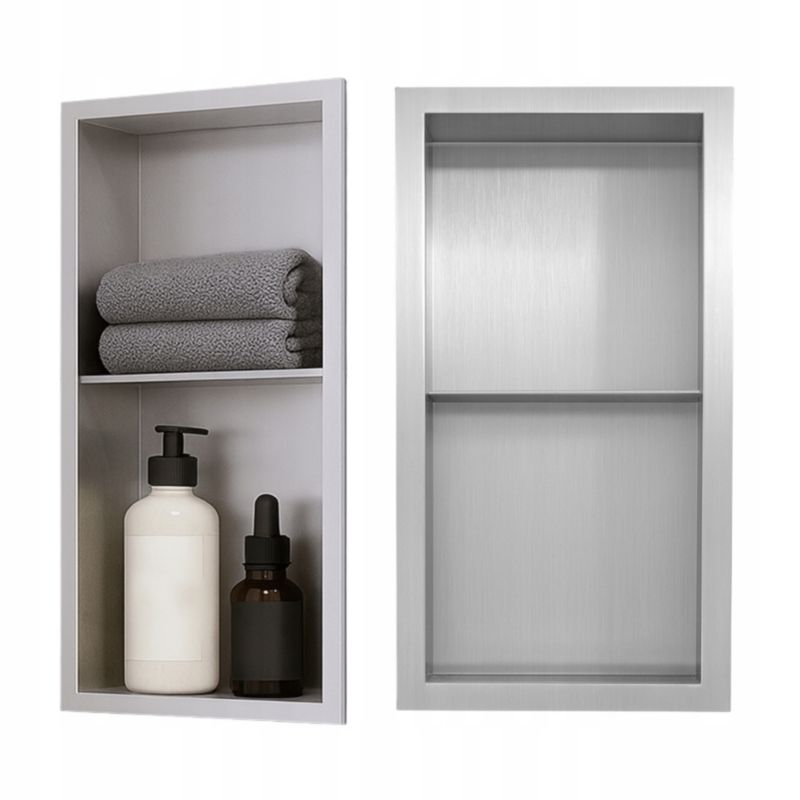 Półka łazienkowa wnękowa Estiva PARCEL Silver 60x30x10 cm srebrna 1 szt.