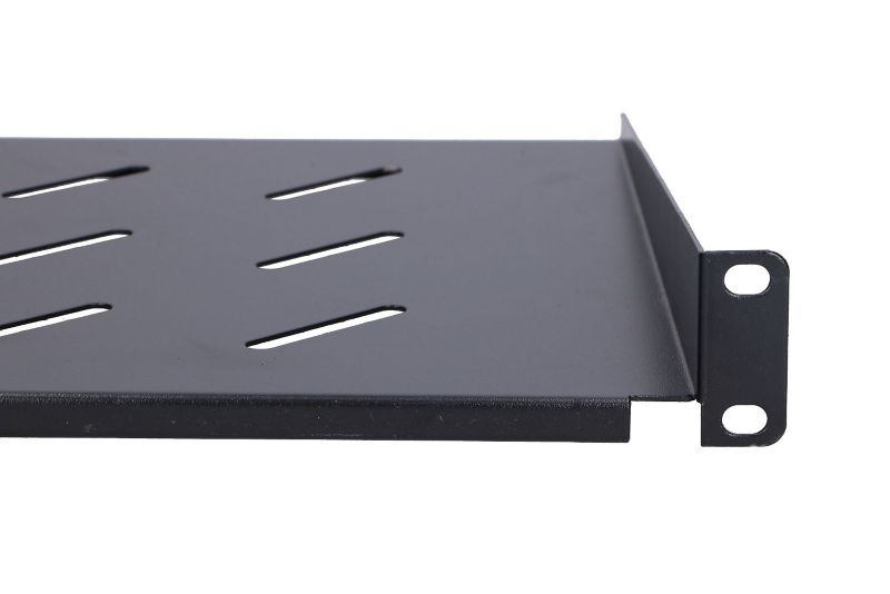 Półka Extralink 1U 250mm Czarna 19", do szaf wiszących