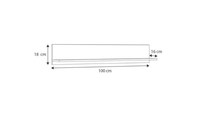 Półka Kobi  Shelf 100 cm dąb craft złoty czarny 1 szt.