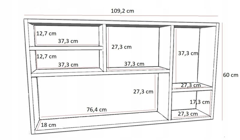 Półka Matkam wisząca MILANO regał Per wenge 1 szt.