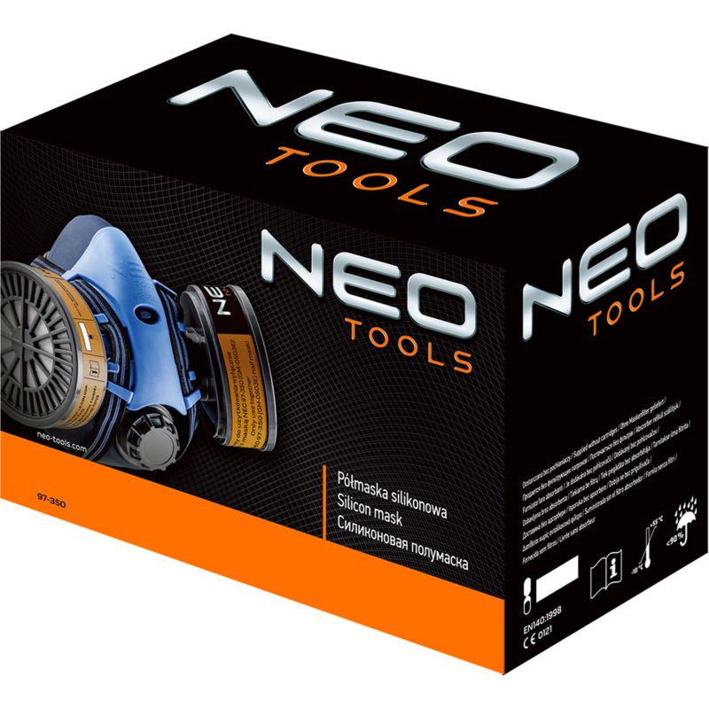 Półmaska silikonowa NEO TOOLS  z miejscem na dwa pochłaniacze (bez pochłaniaczy) 1 szt