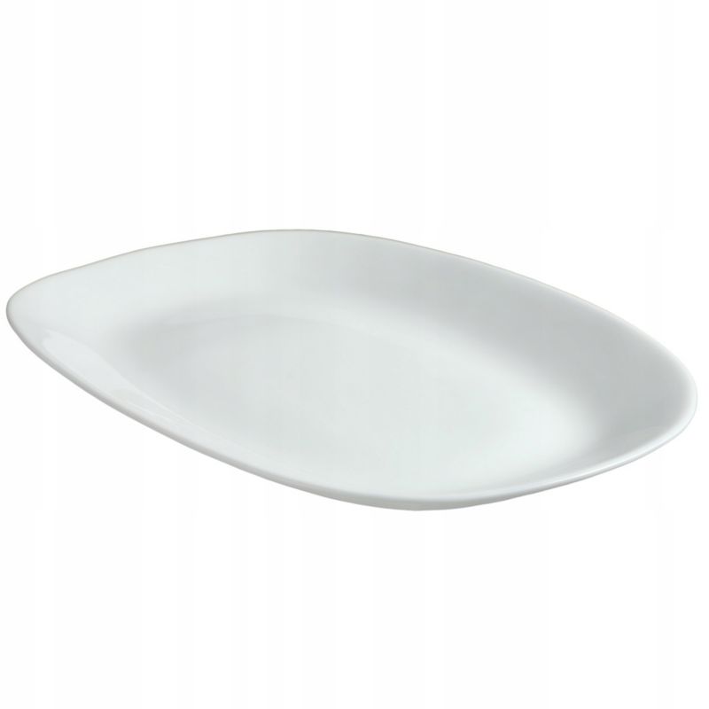 Półmisek KADAX Talerz Owalny Biały 22x16cm Patera Szklana Do Serwowania 2 szt.