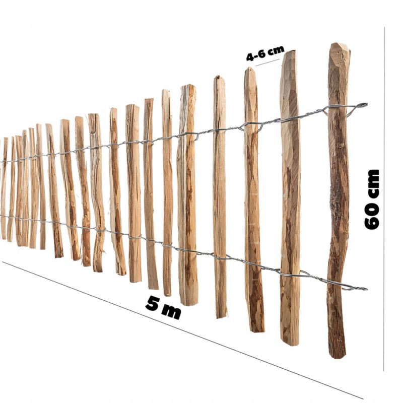 Płot Ogrodowy KADAX Leszczynowy Ogrodzenie 500x60 4-6cm 1szt.