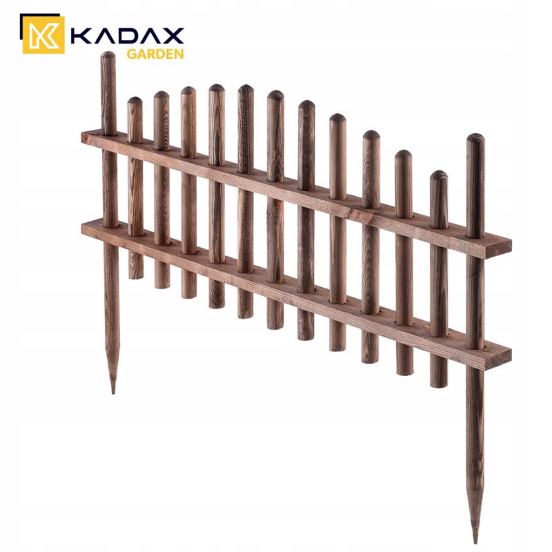 Płotek Ogrodowy KADAX Drewniany Palisada Obrzeże Ogrodowe 85x35cm Drewno Sosnowe 1 szt.