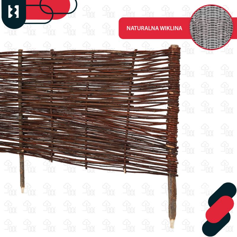Płotek ogrodowy KOTARBAU wiklinowy 120x40 cm 5 szt.