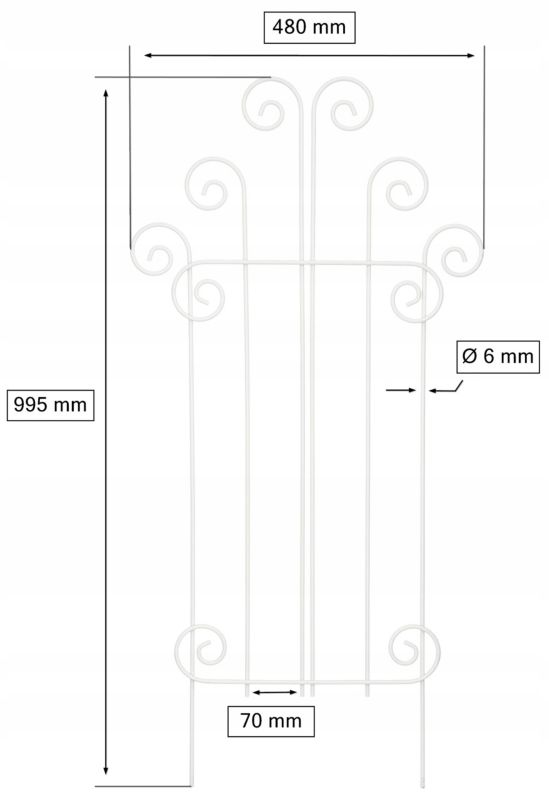 Płotek palisada KOTARBAU ogrodowy białe 48 cm 1 szt.
