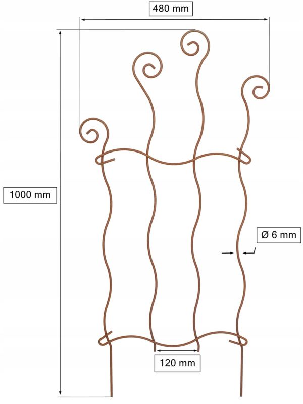 Płotek palisada KOTARBAU rdza 48 cm 1 szt.