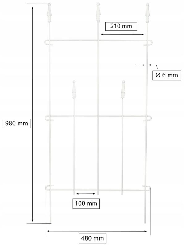 Płotek palisada KOTARBAU wbijany białe 48 cm 1 szt.
