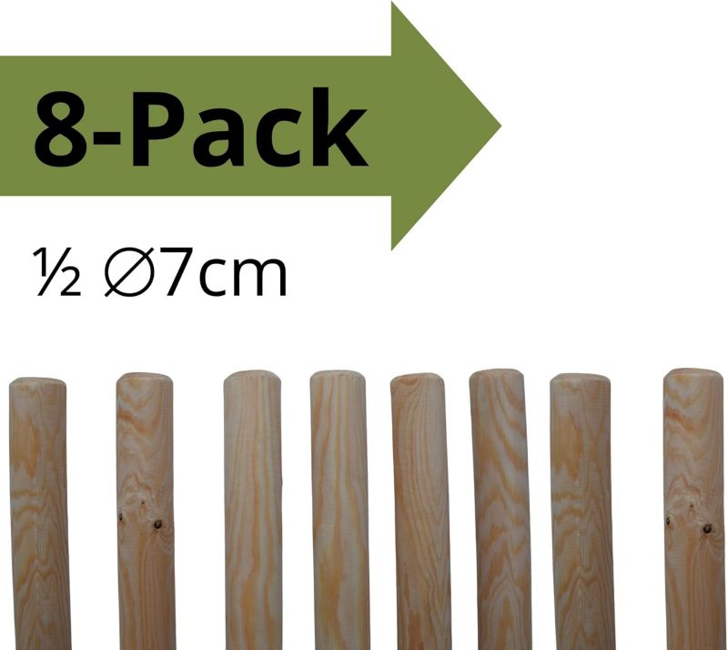 Półpalisada Drewniana Timbermik 100 cm Drewno Sosnowe Połówka 7 cm  8 szt.