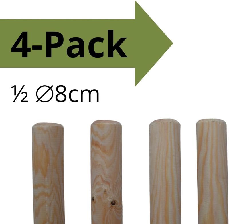 Półpalisada Drewniana Timbermik 200 cm Drewno Sosnowe Połówka 8 cm 4 szt.