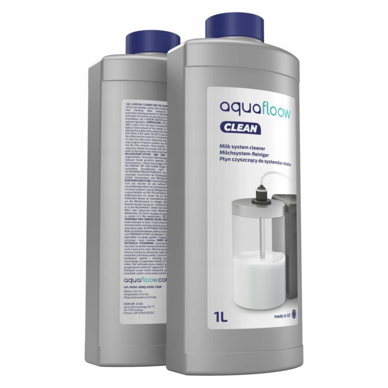 Płyn czyszczący do ekspresów, Aquafloow, do obiegów mleka, 1l, uniwersalny, 1szt