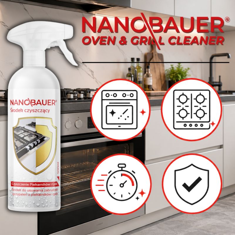 Płyn do czyszczenia przypaleń Nanobauer 500ml do piekarnika, brytfanny, patelni 1 szt