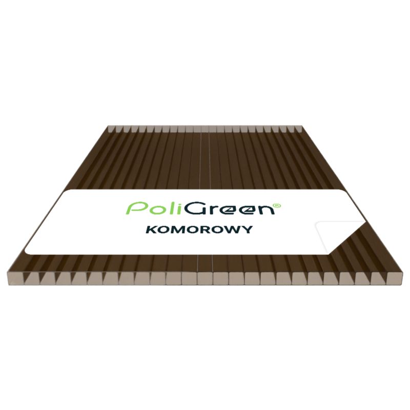 Płyta poliwęglan komorowy PoliGreen Dymiony brąz multiwall 6000x1050/10 mm - 6,3 m² - 1 szt