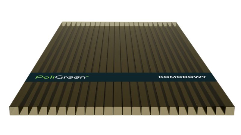 Płyta poliwęglan komorowy PoliGreen Dymiony brąz multiwall 6000x1050/10 mm - 6,3 m² - 1 szt