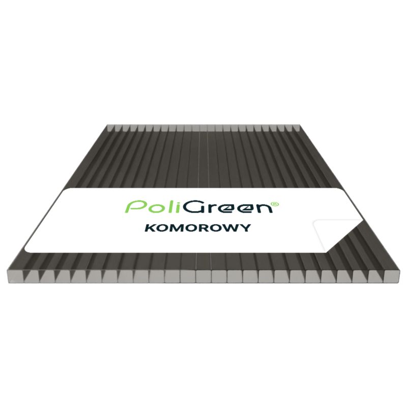Płyta poliwęglan komorowy PoliGreen Dymny (szary) multiwall 4000x2100/4 mm - 8,4 m² - 1 szt