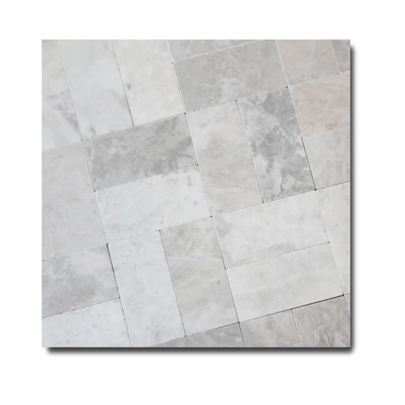 Płytka marmurowa Tiles Bębnowana Royal White 7,5x15x1 cm 1 m2