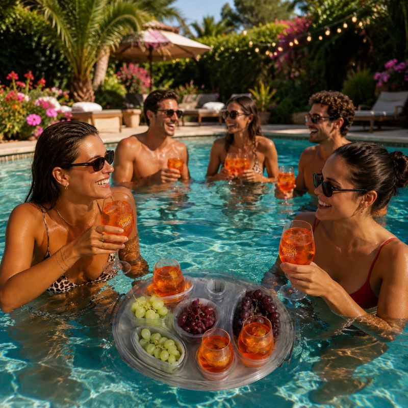 Pływający stolik do basenu COIL jacuzzi dmuchany barek na napoje drinki przekąski 1 szt