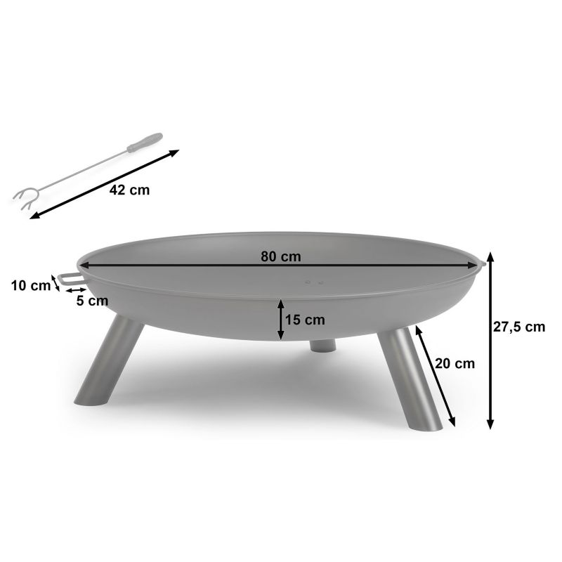 Palenisko ogrodowe Berdsen BD-882 na ognisko grill 80 cm z uchwytami 1 szt.
