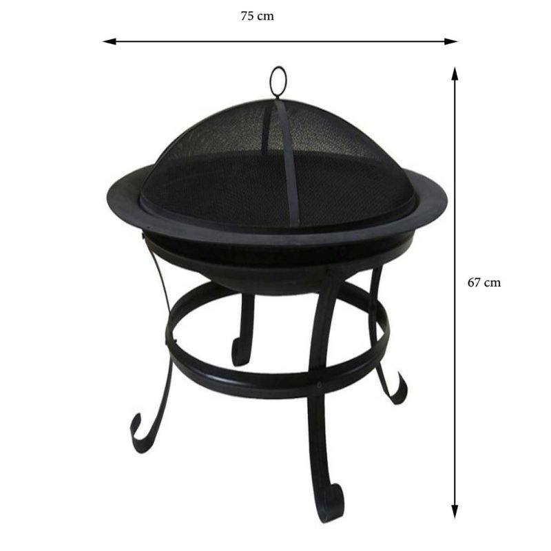 Palenisko ogrodowe ProGarden stalowe czarny 75x75x67 cm 1 szt.