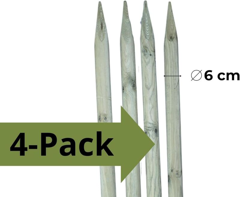 Palisada Drewniana Timbermik 200 cm Impregnowane Drewno Sosnowe 6 cm 4 szt.
