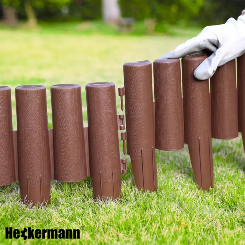Palisada ogrodowa Obrzeże ogrodowe płot Heckermann H-280 Brązowa 10x28cm 10szt