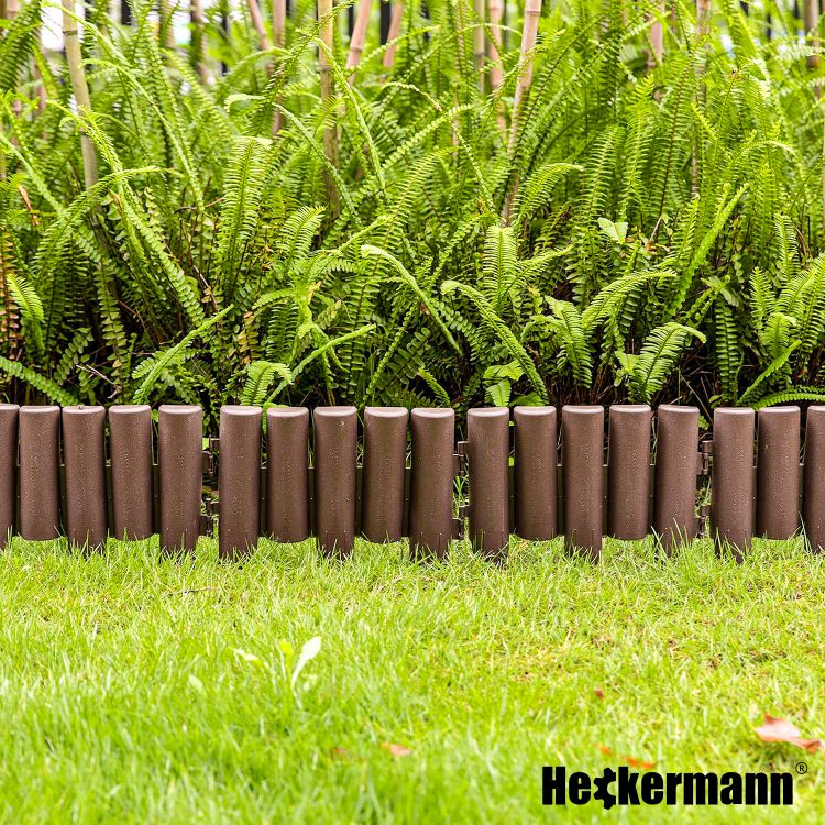 Palisada ogrodowa Obrzeże ogrodowe płot Heckermann H-280 Brązowa 10x28cm 10szt