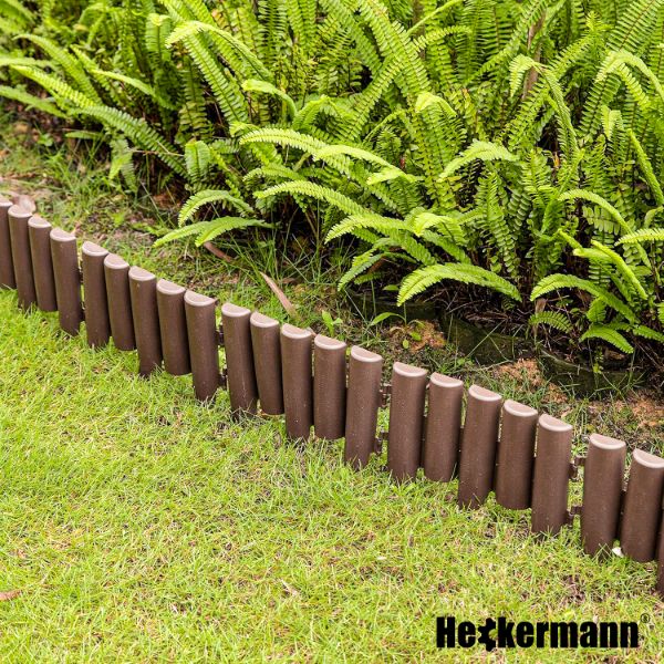 Palisada ogrodowa Obrzeże ogrodowe płot Heckermann H-280 Brązowa 10x28cm 10szt