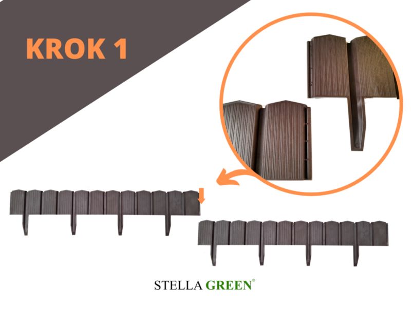 Palisada ogrodowa Stella Green brązowa 5 szt.
