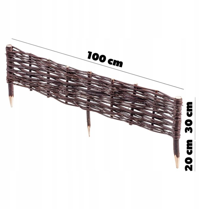 Palisada Wiklinowa KADAX Płotek 100x30cm Obrzeże 10szt