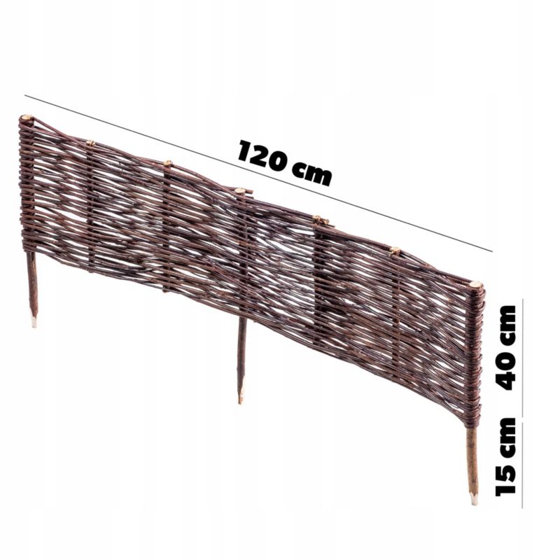 Palisada Wiklinowa KADAX Płotek 120x40cm Płot Obrzeże 1 szt.
