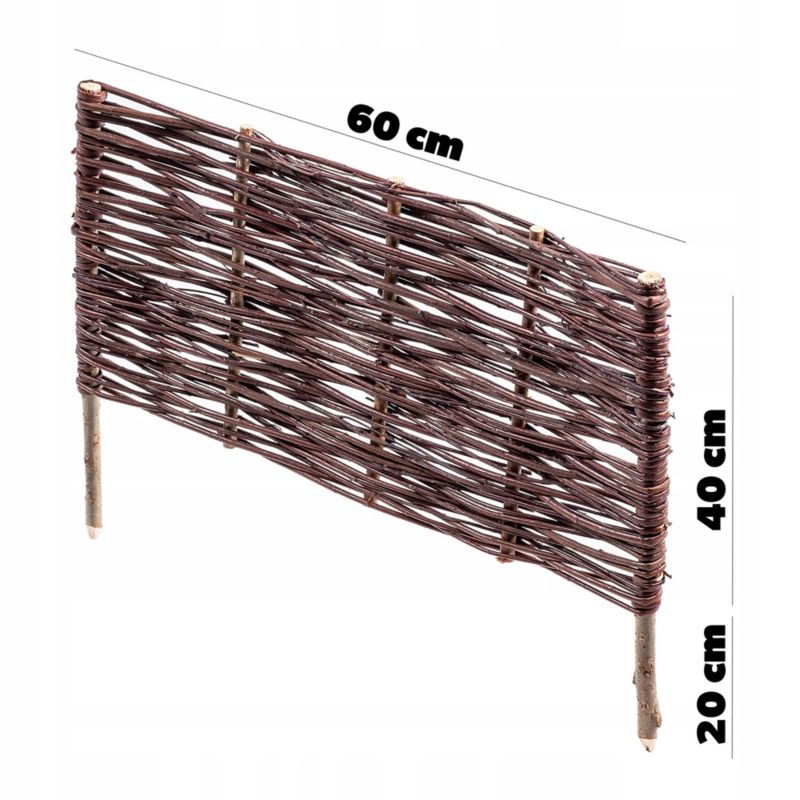 Palisada Wiklinowa KADAX Płotek 60x40cm Obrzeże 5szt