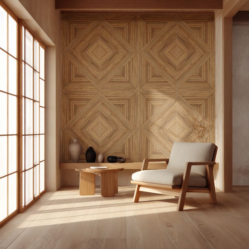 Panel Akustyczny Light Timber  60x60 cm -STYLER - panele ścienne 2 szt.