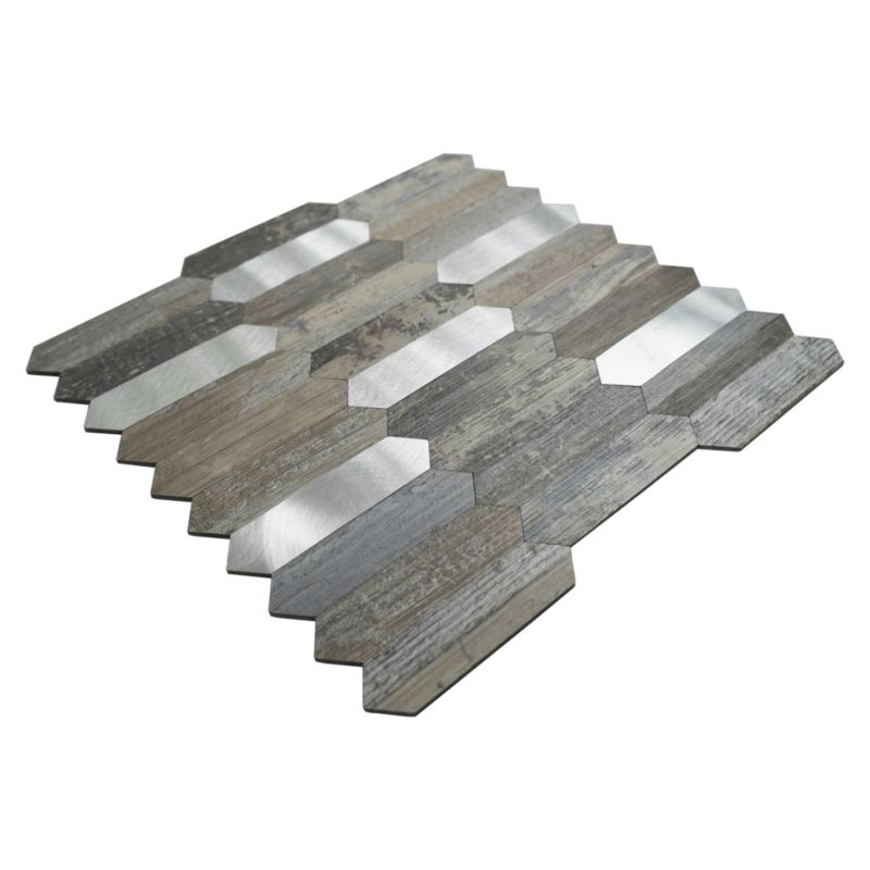 Panel ścienny samoprzylepny dekoracyjny MaxStone naklejka PCV Wood/Silver 1 szt.