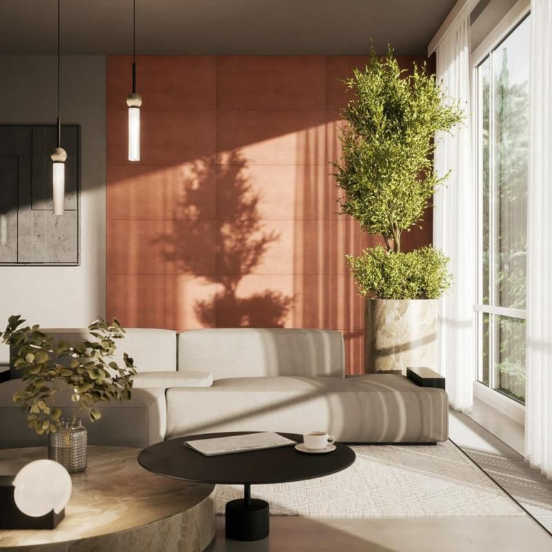 Panel dekoracyjny ścienny Homeandme COPPER 100x50 cm Ciemno Brązowy Polistyren XPS 4 szt. / 2 m2