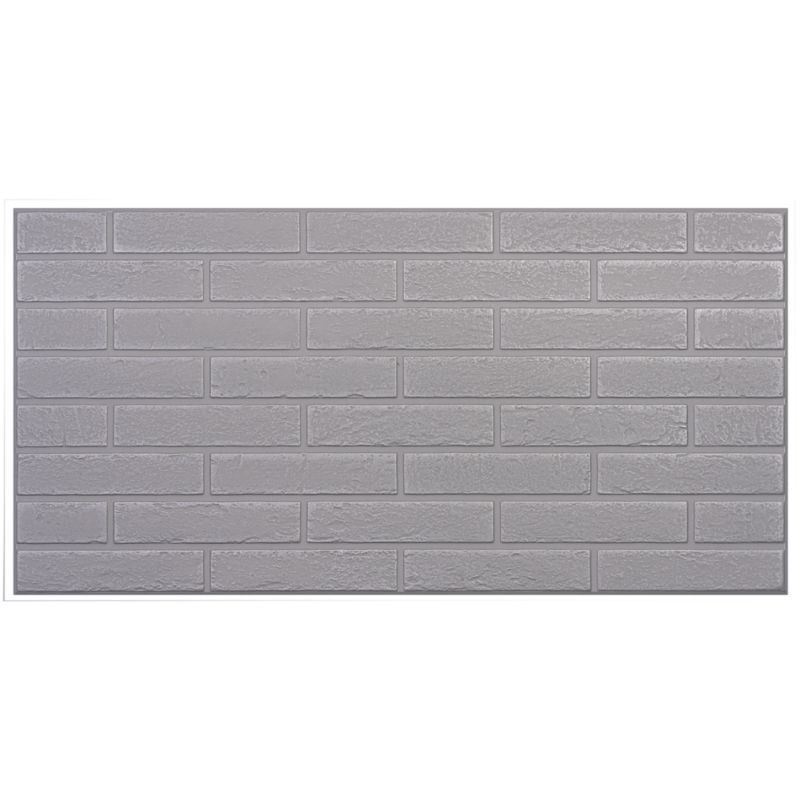 Panel Dekoracyjny Ścienny XPS HomeAndMe Imitacja Cegły w Kolorze Srebrnym 100 x 50 cm Łatwy Montaż 4 szt.