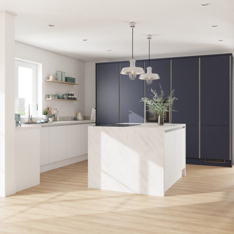 Panel do szafki kuchennej GoodHome Stevia 57 x 72 cm biały mat prawy