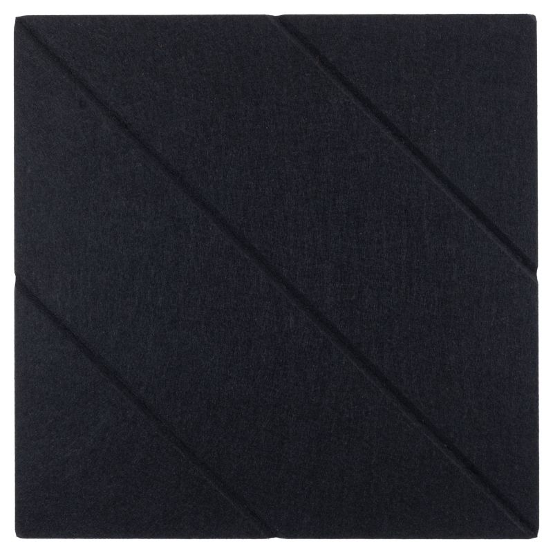 Panel filcowy ścienny dekoracyjny Multidecor Felly  40 x 40 cm  9 mm kwadrat ryflowany czarny 2 szt.