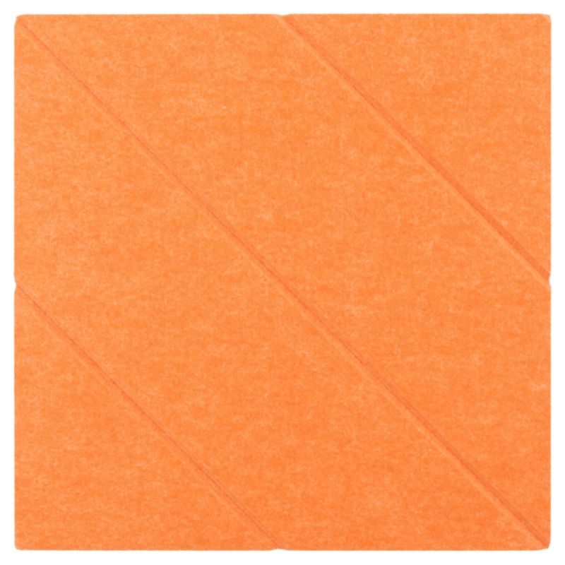 Panel filcowy ścienny dekoracyjny Multidecor Felly  40 x 40 cm  9 mm kwadrat ryflowany pomarańczowy 2 szt.