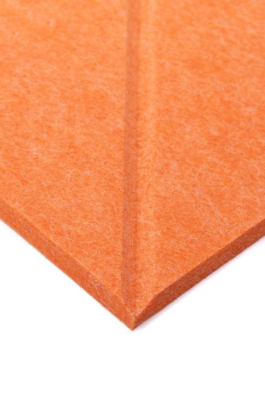 Panel filcowy ścienny dekoracyjny Multidecor Felly  40 x 40 cm  9 mm kwadrat ryflowany pomarańczowy 2 szt.