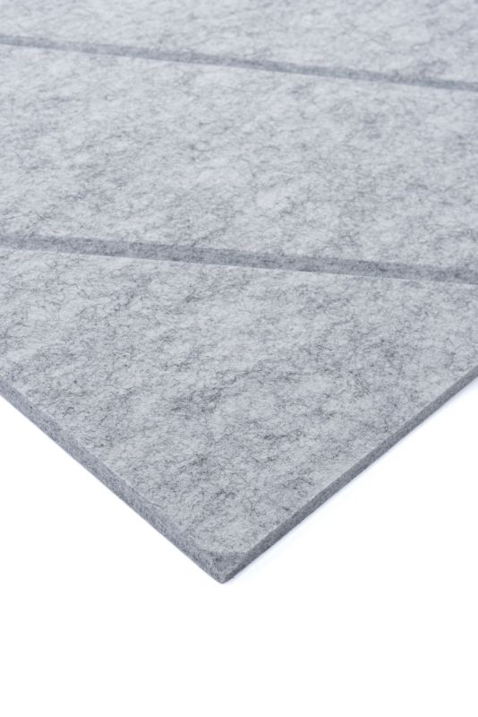 Panel filcowy ścienny dekoracyjny Multidecor Felly  40 x 40 cm  9 mm kwadrat ryflowany szary 2 szt.
