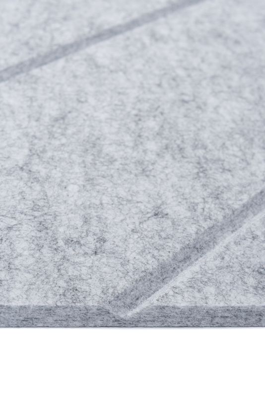 Panel filcowy ścienny dekoracyjny Multidecor Felly  40 x 40 cm  9 mm kwadrat ryflowany szary 2 szt.