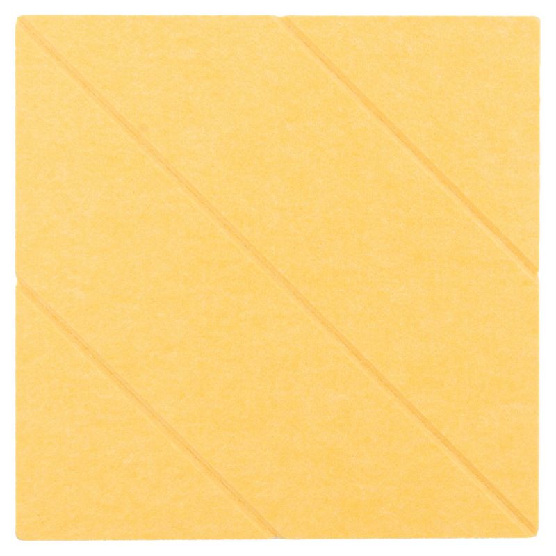 Panel filcowy ścienny dekoracyjny Multidecor Felly  40 x 40 cm  9 mm kwadrat ryflowany żółty 2 szt.