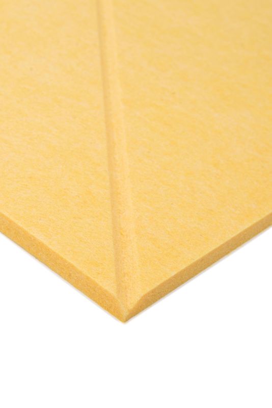 Panel filcowy ścienny dekoracyjny Multidecor Felly  40 x 40 cm  9 mm kwadrat ryflowany żółty 2 szt.