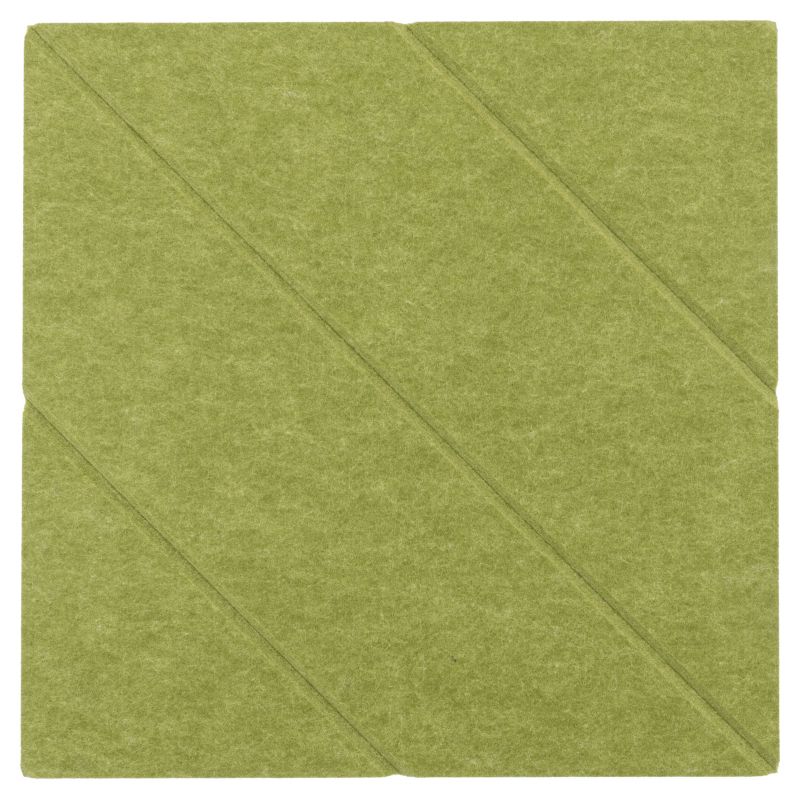 Panel filcowy ścienny dekoracyjny Multidecor Felly  40 x 40 cm  9 mm kwadrat ryflowany zielony 2 szt.