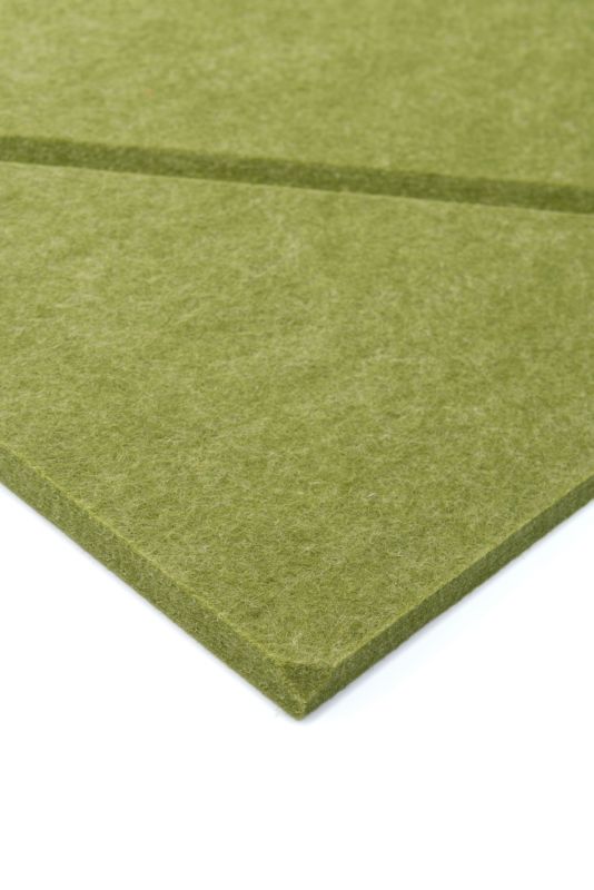 Panel filcowy ścienny dekoracyjny Multidecor Felly  40 x 40 cm  9 mm kwadrat ryflowany zielony 2 szt.
