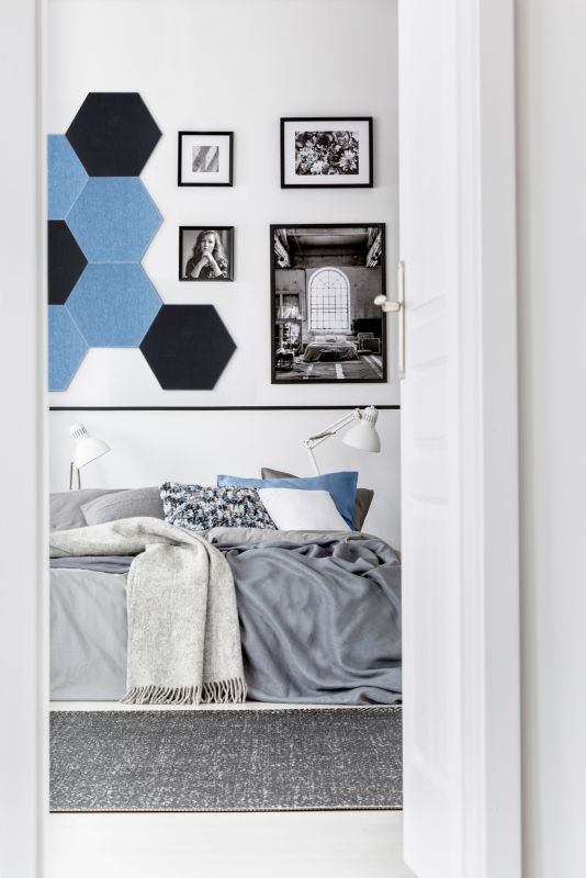 Panel filcowy ścienny dekoracyjny Multidecor Felly  40 x 46 cm  9 mm heksagon gładki czarny 2szt.