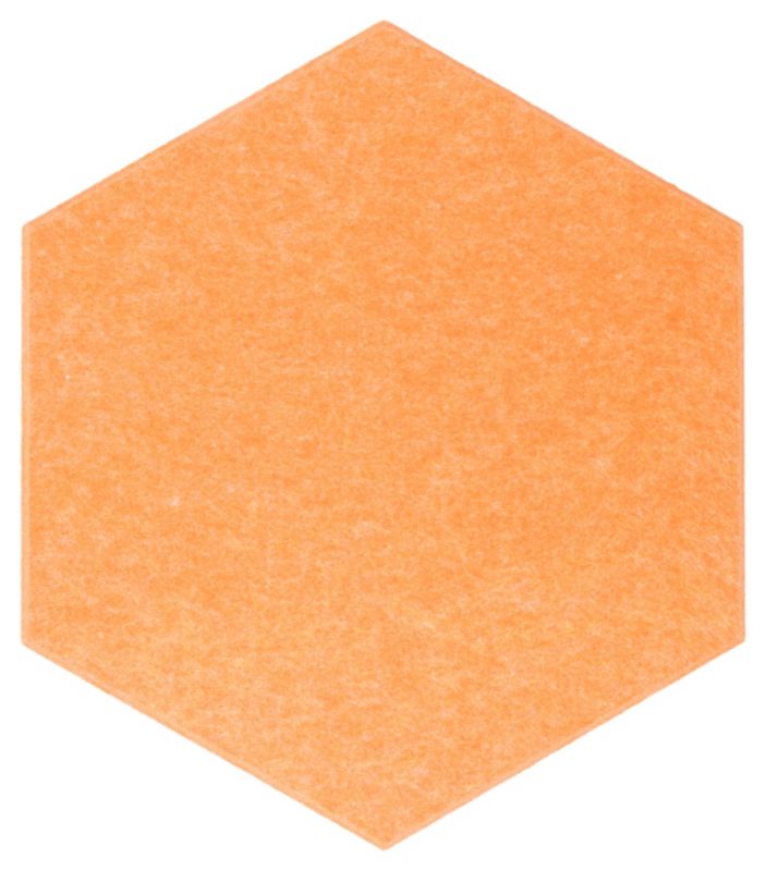 Panel filcowy ścienny dekoracyjny Multidecor Felly  40 x 46 cm  9 mm heksagon gładki pomarańczowy 2 szt.