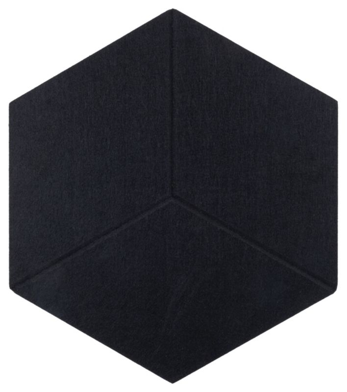 Panel filcowy ścienny dekoracyjny Multidecor Felly  40 x 46 cm  9 mm heksagon ryflowany czarny 2 szt.